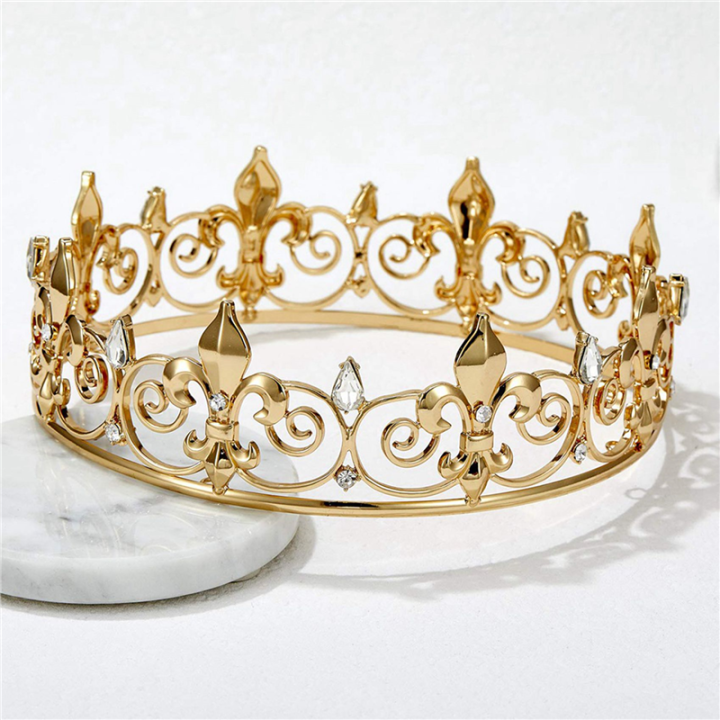 2X%20Royal%20Crown%20for%20Men%20-%20Metal%20Prince%20Crowns%20and%20Tiaras,%20Full%20Round%20Birthday%20Party%20Hats,Medieval%20Accessories%20(Gold)%20-%20Image%207