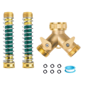 2 Way Garden Hose Connector for Outdor Spigot Splitter Faucet Splitter Y Hose Splitte. 