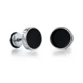 【Fullyoung_520 Store】(A Pair) Qingwen Titanium Steel earrings for men set piercing Stainless steel earrings cool iareng for men kpop round airing hikaw for boys 925 silver earings for men on sale. 