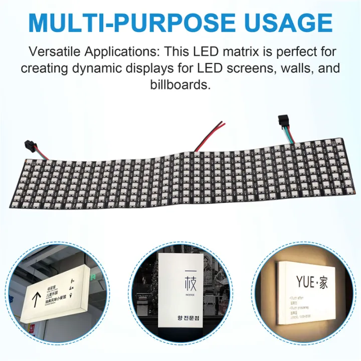 WS2812%20Led%20Programmable%20Light%20WS2812%20RGB%20LED%20Matrix%20Panel%20Individually%20Addressable%20Flexible%20for%20Video%20Display,%20DC5V%20(8x32)%20-%20Image%202
