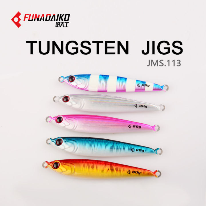 Funadaiko 2023 Tungsten New Slow Metal Jigging Lures 30g 40g 60g 80g 100g 120g Luminous Fishing Bait Jig Saltwater Lure
