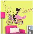 Buy More Cycle Girl with Wall decoration stickers room wallpaper bedroom nursery kids room Home decoration Wall Stickers. 