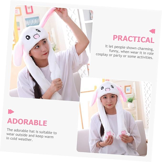 Plush Rabbit hat Huggable Bunny Winter Moving ears SPI | Daraz.lk