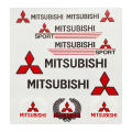 【Miga Plaza】RALLIART Logo Sticker PU 3D Car Side Rear Emblem Badge Sticker Decal for Mitsubishi Whole SET. 