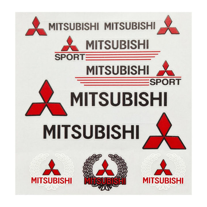 【Miga Plaza】RALLIART Logo Sticker PU 3D Car Side Rear Emblem Badge Sticker Decal for Mitsubishi Whole SET