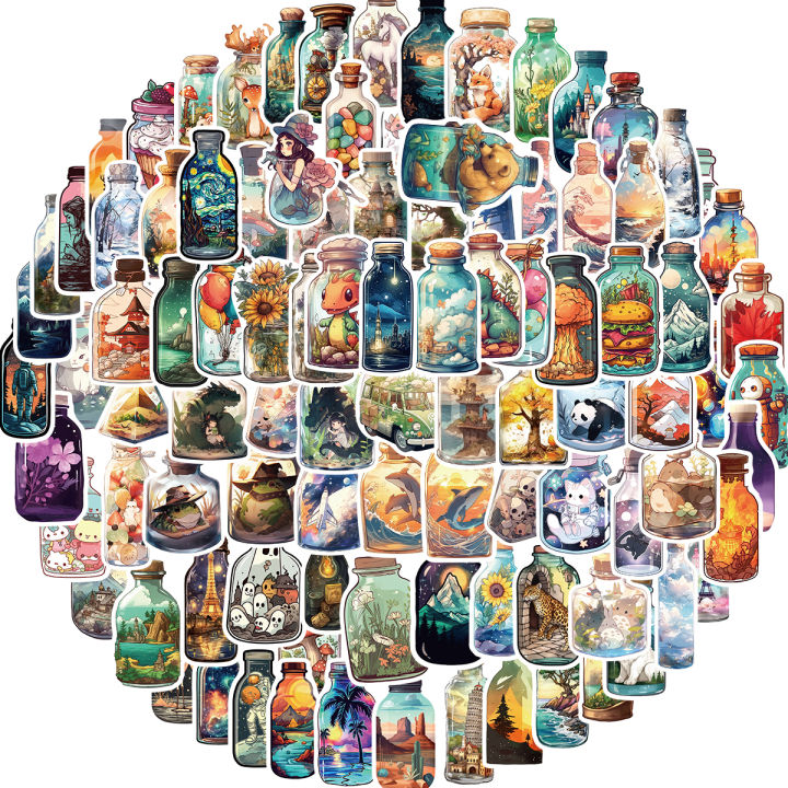 20/40pcs%20Bottle%20World%20Stickers%20Miniature%20Terrarium%20Stickers%20for%20Laptop%20Scrapbook%20Journal%20Kids%20Girls%20Boys%20Stickers%20-%20Image%204