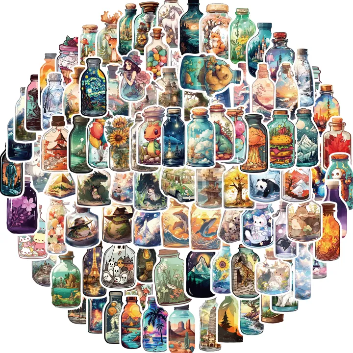 20/40pcs%20Bottle%20World%20Stickers%20Miniature%20Terrarium%20Stickers%20for%20Laptop%20Scrapbook%20Journal%20Kids%20Girls%20Boys%20Stickers%20-%20Image%204