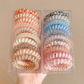 5PCS Colorful Telephone Wire Hair Ring Girls Traceless Springs Elastic Hairbands For Women Headdress Hair Ties Rubber Bands Bayline. 