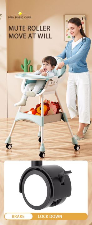 Foldable%20Baby%20High%20Chair,%20Infant%20Chair%20with%204%20Silent%20Wheel,%20Lightweight%20Multifunctional%20Toddlers%20Dining%20Chair%20for%20Feeding,%20Blue%20with%20Cushion%20%7C%20INeedz%20HC401%20-%20Image%204