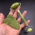 Jade Roller and Gua Sha set Spa Grade Face Massager Tool 100% Authentic Stone Reduces Puffiness Wrinkles Reveals. 