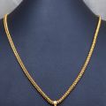 Gold Plated 18/24 Inch 2.5mm Singapore square fox chain with OUT Pendant chain for women chain for men. 
