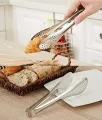 Stainless Steel Kitchen Tongs Salad Tongs BBQ Tongs Heavy Duty Serving Food Tongs for Frying, Cooking, Clipping Toast Bread, Grilling, Buffet Serving, Pastry, Sandwich, Ice, Barbecue. 