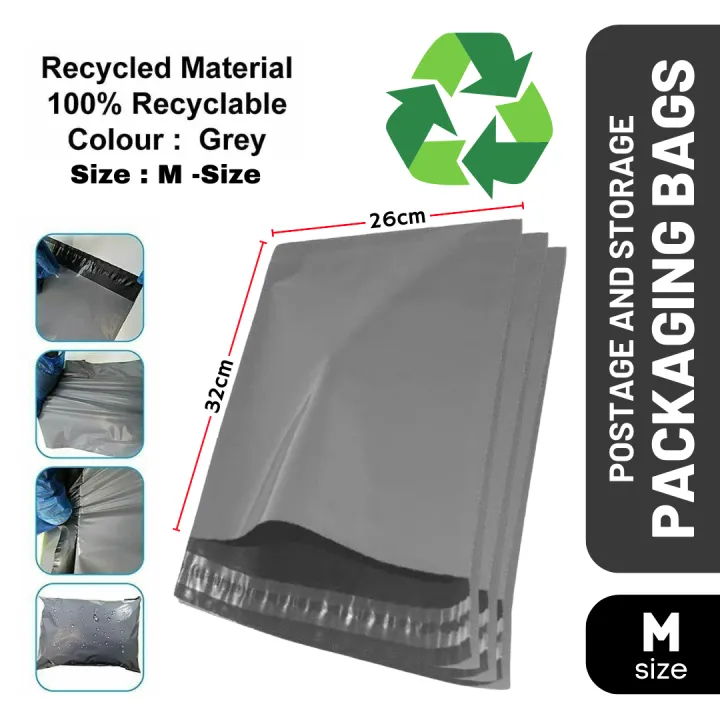 Medium Courier Bags Flyers Poly Mailer - 32 X26 CM -gray color