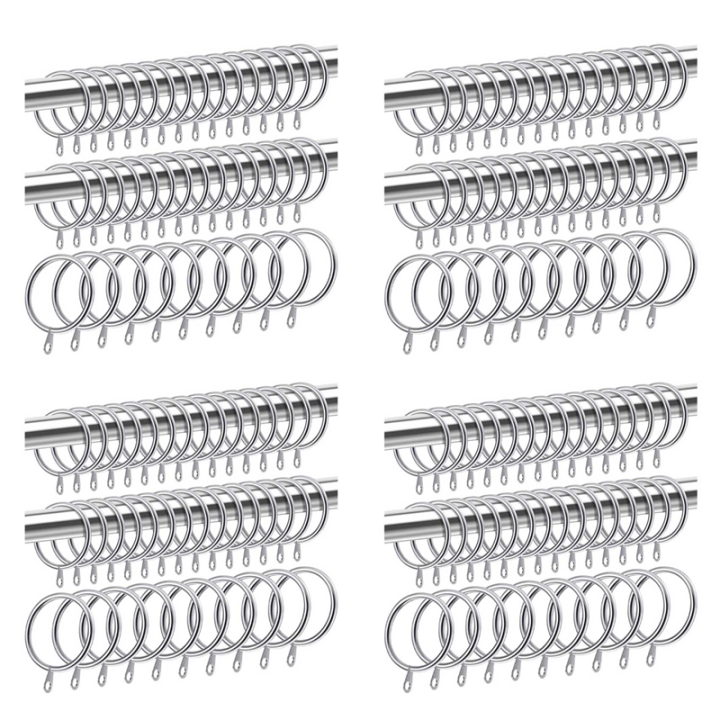 160 Pcs Metal Curtain Ring for Curtains and Poles,Dangling Sliding Eyelet Ring 32 mm Inner Diameter (Silver)