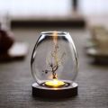 Windproof Glass Candlesticks with Cup Cover Transparent Round Candle Holders Home Decor European Style Table Decoration Ornaments Home. 