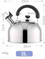 Stainless Steel Whistling Tea Kettle Tea Pot |Tea Kettles Stovetop Large Capacity, Capsule Base Tea Pots for Stove Top (Silver Tone) -1L, 2L, 3L. 