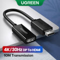 Ugreen 4K Displayport DP to HDMI Adapter 1080P Display Port Cable Converter For PC Laptop Projector Displayport to HDMI Adapter. 