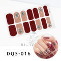 NEW 14 Pcs/Sheet Golden Pink Nail Polish Stickers Full Cover Stickers for Nails Glitter Decal for Manicure DIY Nail Strips for Women. 