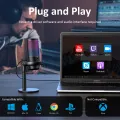 BOMGE PC Gaming Microphone, Condenser Microphone with Quick Mute, RGB Light, Pop Filter, Shock Mount, Gain Knob and Monitor Jack for Recording, Streaming, Podcasting, YouTube. 