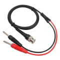 P1009 BNC To Dual 4MM Stackable Banana Plug Test Lead Probe BNC Cable for Oscilloscope Signal Generator 120CM. 