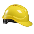 SAFETY HELMET WITH VENTILATION HOLES - YELLOW - SUSPENSION POLYETHYLENE HARD HAT - CONSTRUCTION HARD HAT FOR SAFETY - HEAD PROTECTION HELMET. 