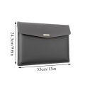 A4 File Pocket File Bag PU Leather Documents Pouch File Folder Snap Closure School Office Business Large Capacity Dustproof 1PC. 