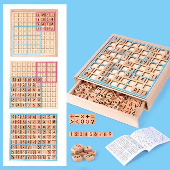 【DIV MALL】Wood Sudoku Puzzle Parent-Child Game Math Educational Toy Wood Toys Childhood Education Preschool Training