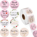 500Pcs 9 Designs Thank You For Supporting My Small Business Stickers Pink White Champagne Thank You Label Package Stickers. 