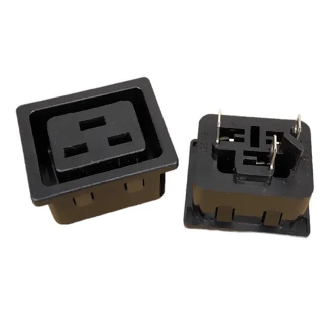 Black 16a 250v Iec-C19/c20 Panel Mount Adaptor Plug Connector Socket ...