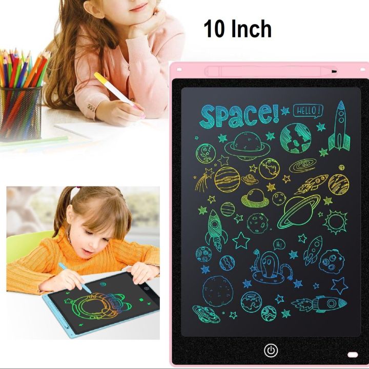 LCD Writing Tablet 10 Inches- LCD Panel for Kids drawing writing and learning Tool, Reusable Writing E-Note Pad, Kids Toys, Kids and Adults learning Board- Paperless Kids Scratch Pad