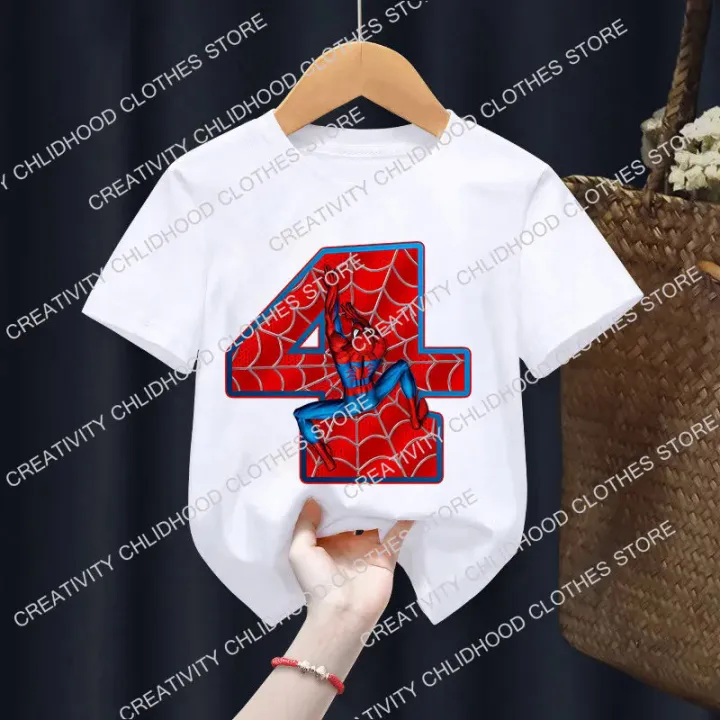 Spiderman%20Children's%20T-Shirt%20Birthday%20Number%201-9%20Tee%20Shirts%20Marvels%20Cartoons%20Kawaii%20Kid%20Casual%20Clothes%20Super%20Hero%20Girl%20Boy%20Tops%20-%20Image%203