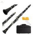 B Flat Beginner Clarinet with Strap Professional Bakelite Tube for Professionals Orchestra Stage. 