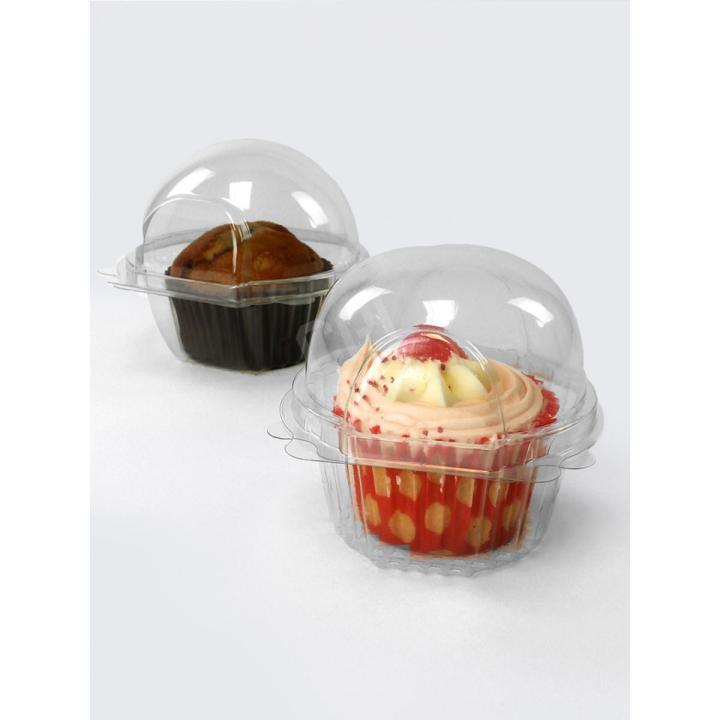100pcs Plastic Cupcake Holder Clear / Cake Container - 100/50/25/12 pcs