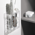 Curling Iron Organizer Bathroom Wall-mounted Hair Straightener Holder Perforation-free Hair Tools Makeup Storage Box. 