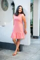 Evie Frill Mini Dress- Pink. 