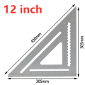 millionhardware - 7 Inch / 12 inch Aluminium Alloy Right Angle Triangle Ruler for Industrial Measurement 7| 12|. 
