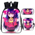 Anime Oshi No Ko Backpack Shoulder Bags Pen Bag 3pcs Set Catoon Girl Ai Hoshino School Bags Girls Bookbag Children Daily Daypack. 