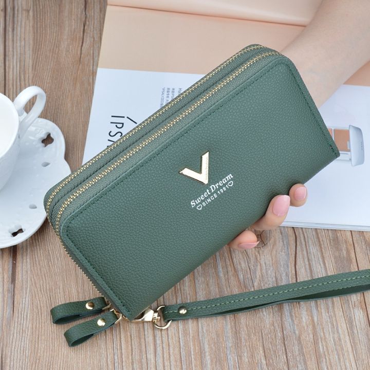 2023 Promotion Phone Purse Women Wallet Big Female Purse Leather Brand Retro Ladies Long Woman Wallets Card Clutch Double Zipper Daraz.lk