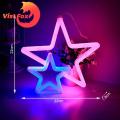 Neon Lights Romantic Led Neon Heart Star Sign for Bedroom Decoration Perfect for Valentine's Day Christmas Wedding Dual Sided Design Home Living Room Decor Hanging Neon Light. 