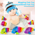 Plastic Fish Toy Colorful Wind-up Fish Toy for Babies Educational Tummy Time Fun Perfect Birthday Gift. 