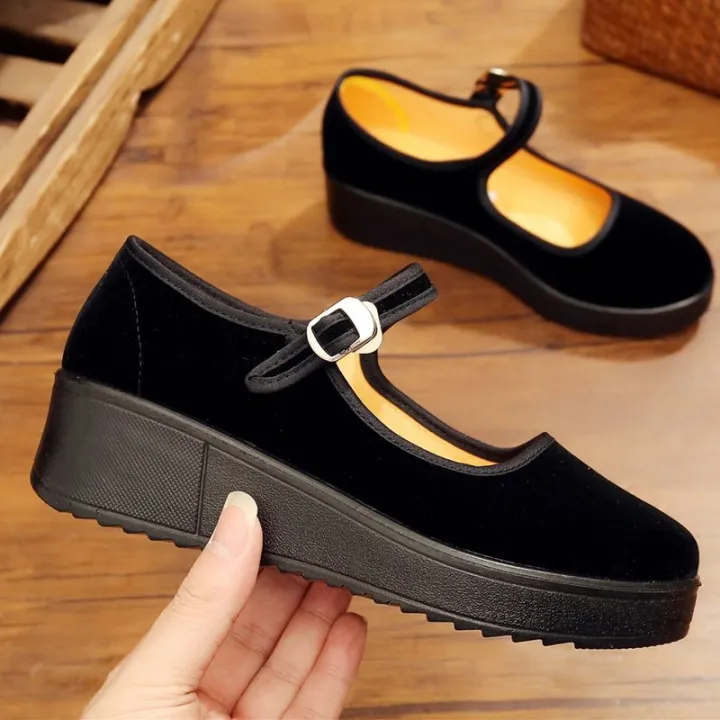 Spring%20and%20Summer%20Polyurethane%20Old%20Beijing%20Cloth%20Shoes%20Women's%20Single-Layer%20Shoes%20Platform%20Flat%20Low-Cut%20Hotel%20Work%20Shoes%20Black%20Cloth%20Shoes%20-%20Image%204