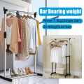 ktrTAGE Double Pole Cloth Rack/Clothes Hanger/Rack with Rolling Rail Rack/Foldable Single Clothes and Garment Hanging Rack. 