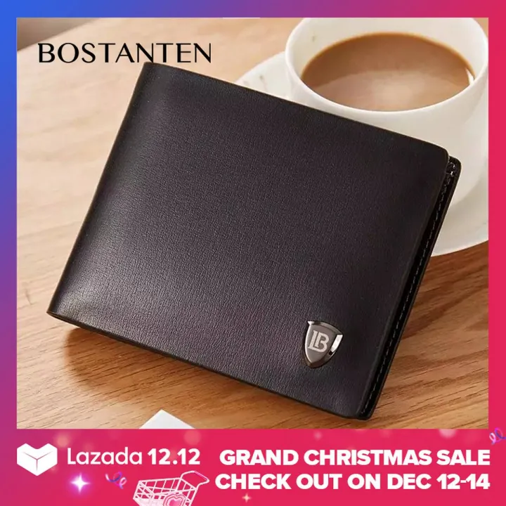 【BestGO】Men's Cow Leather Bifold Wallet with Deluxe Credit Card Flip Pocket (Black)