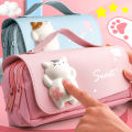 【HOT】 3D Kawaii Pencil Case Girls Decompression Pen Pouch Cute Waterproof School Supplies Aesthetic Organizer Box Korean Stationery. 