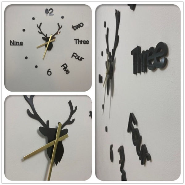 3D%20Deer%20Head%20Creative%20Wall%20Clock%20Acrylic%20Living%20Room%20Decoration%20DIY%20Personalized%20Wall%20Sticker%20Clock%20Modern%20Simple%20Silent%20Clock%201Set%20-%20Image%208