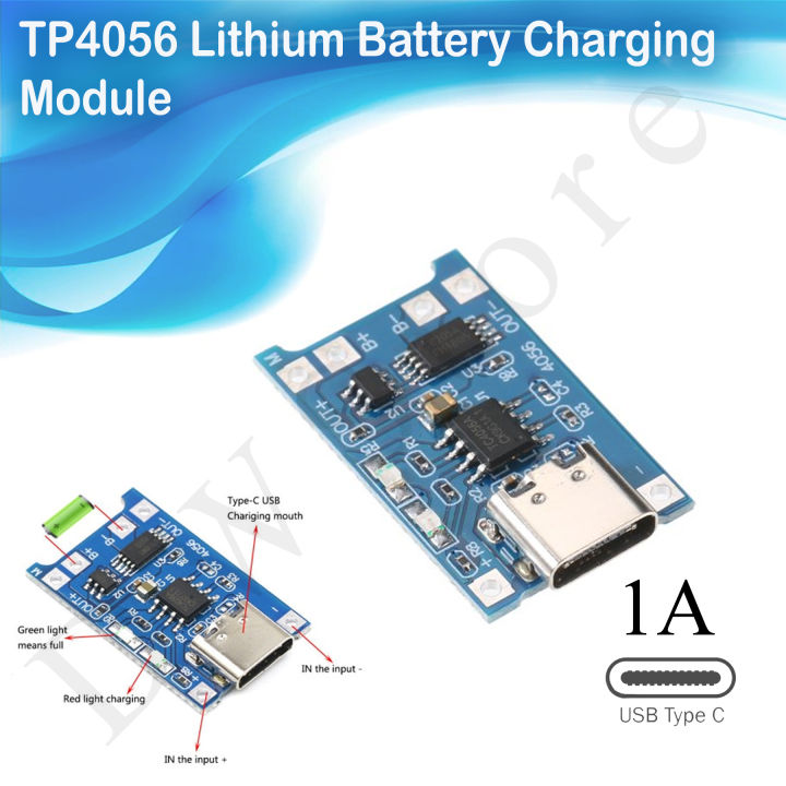 Type%20C%20USB%205V%201A%2018650%20TP4056%20Lithium%20Battery%20Charger%20Module%20Li-ion%20Charging%20Board%20with%20Protection%20Dual%20Functions%201Pcs%20-%20Image%202
