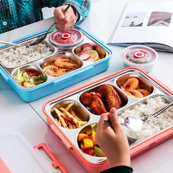 5%20Compartments%20Lunch%20Box%20Stainless%20Steel%20Leak-Proof%20Large%20Bento%20Boxes%20Soup%20Container%20School%20Dinnerware(Pink)%20-%20Image%202