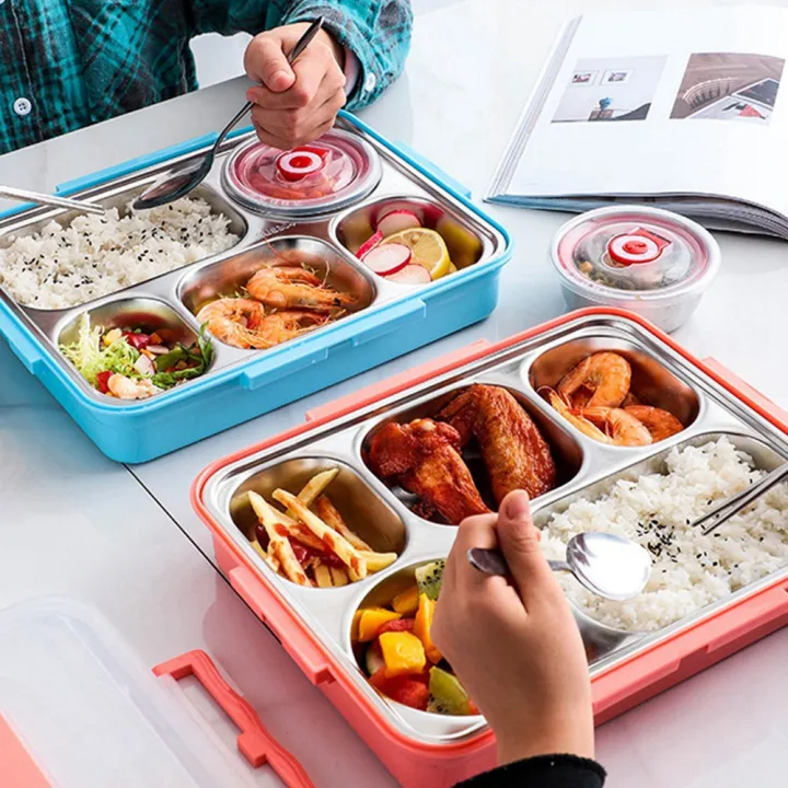 5%20Compartments%20Lunch%20Box%20Stainless%20Steel%20Leak-Proof%20Large%20Bento%20Boxes%20Soup%20Container%20School%20Dinnerware(Pink)%20-%20Image%203