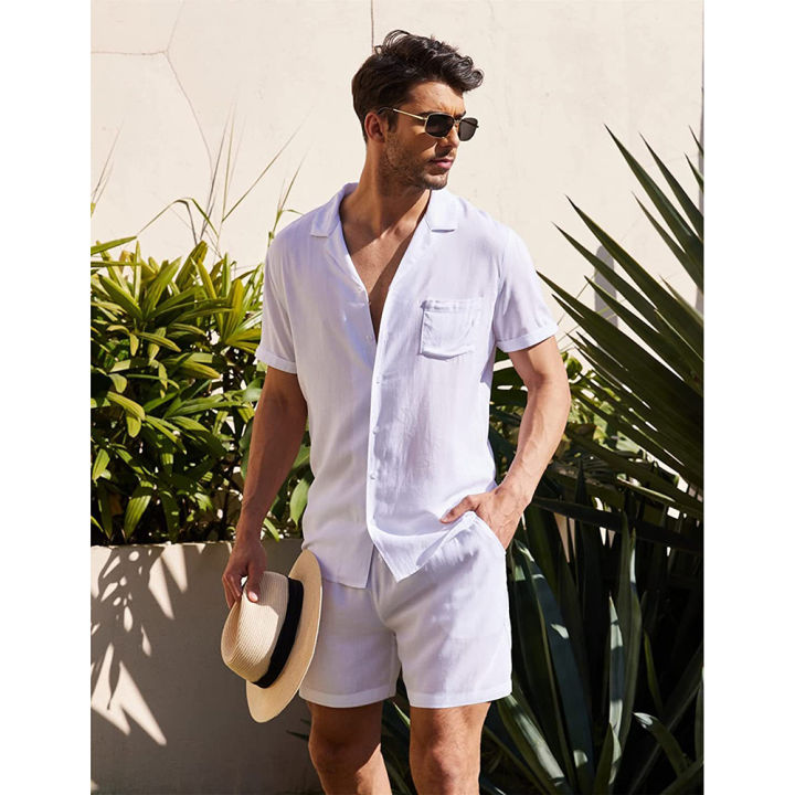 Men%20Linen%20Shirt%20Shorts%20Set%20Summer%20Loose%20Casual%20Short%20Sleeve%20Lapel%20Cardigan%20Tops%20Shorts%20Suit%20-%20Image%209