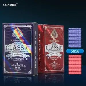 Classic 100% Plastic Premium Quality Playing Cards Best Quality Condor No.5858 Bridge Size